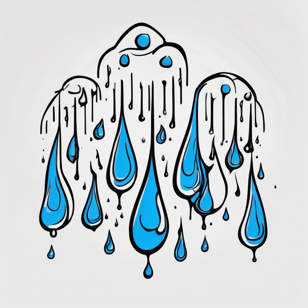 green forest background blue rain drops 1oz-bottle-light-green(AIが生成したカートゥーンスタイルのタトゥーデザイン)