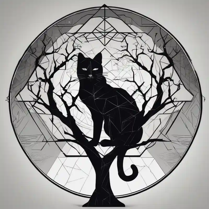 geometric style Idées d'encre de tatouage vert clair en bouteille de 1 oz en 2025 about a cats sillhouette siting on a tree in the moon light 1oz-bottle-light-green and a cats sillhouette siting on a tree in the moon light 1oz-bottle-light-green