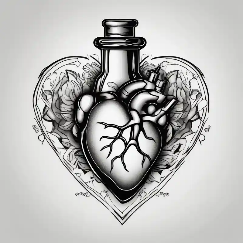 realistic style Idées d'encre de tatouage vert clair en bouteille de 1 oz en 2025 about Heart shape bottle 1oz-bottle-light-green and Heart shape bottle 1oz-bottle-light-green