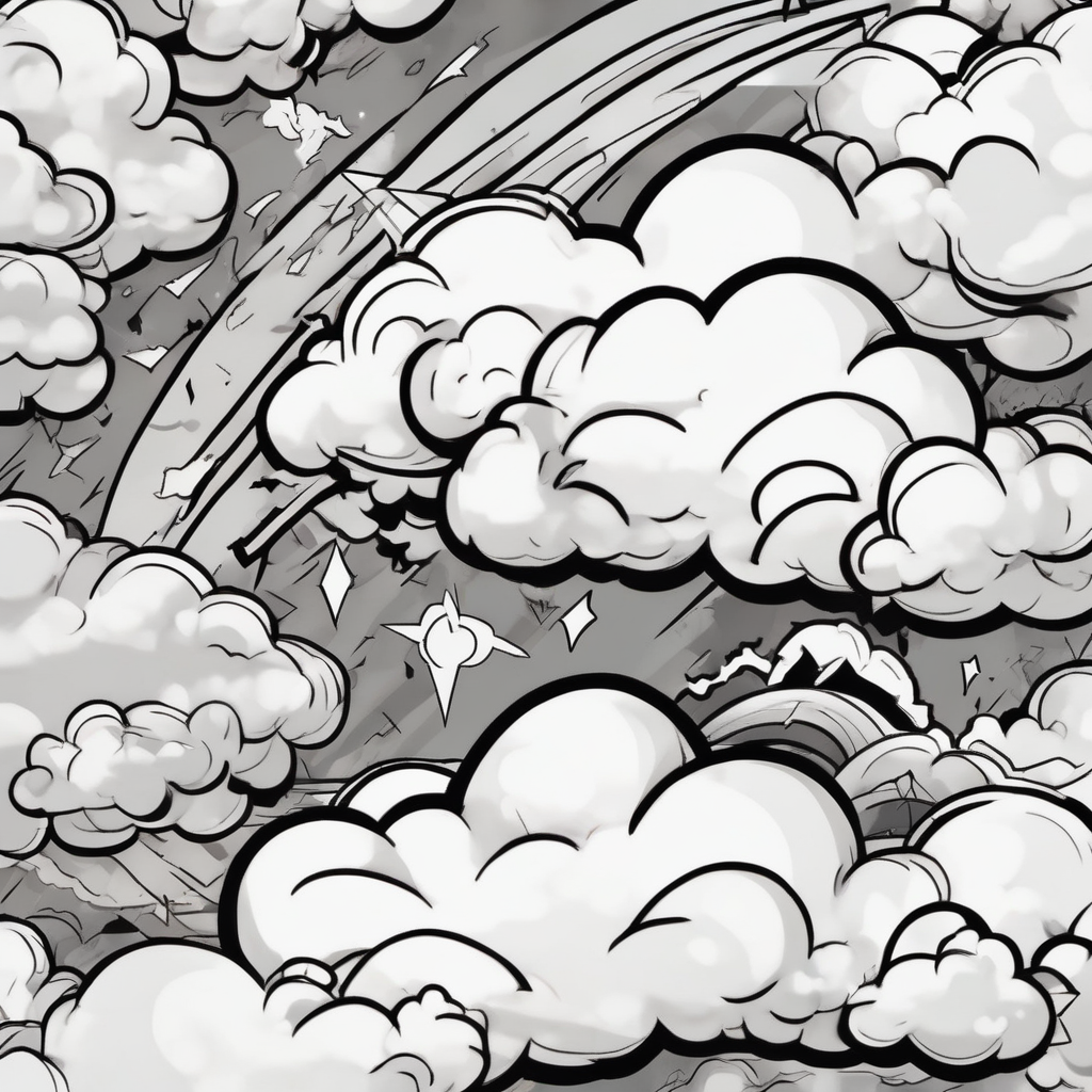 clouds with lighting 1oz-bottle-light-green(AIが生成したカートゥーンスタイルのタトゥーデザイン)