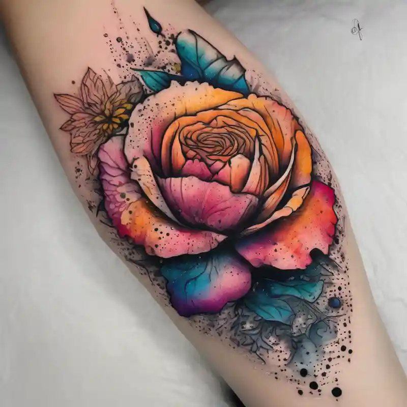 dotwork style Idées de tatouages d'Amber Rose en 2025 about a colorful and vibrant