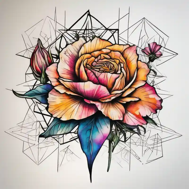 geometric style Idées de tatouages d'Amber Rose en 2025 about a colorful and vibrant