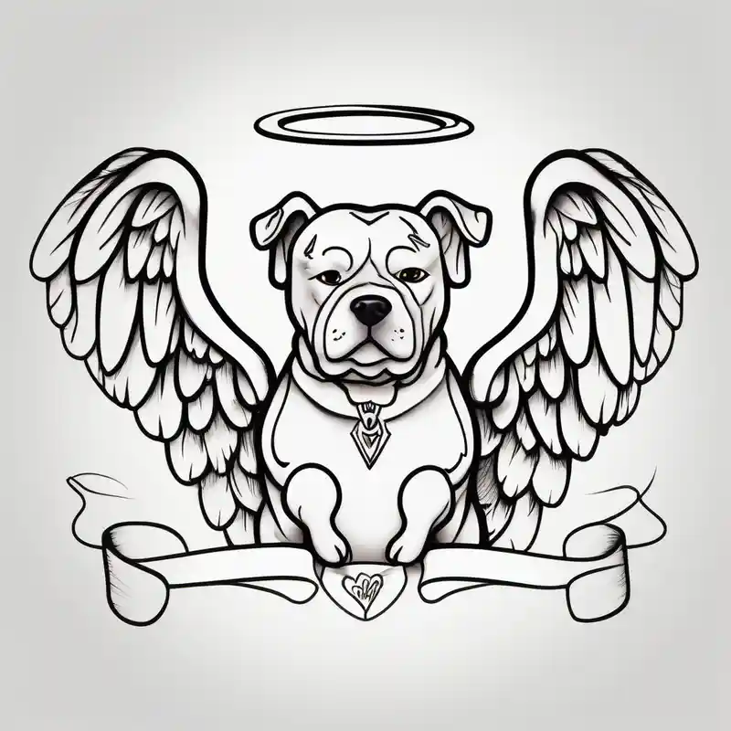 Dog print with angel wings and the name Bella