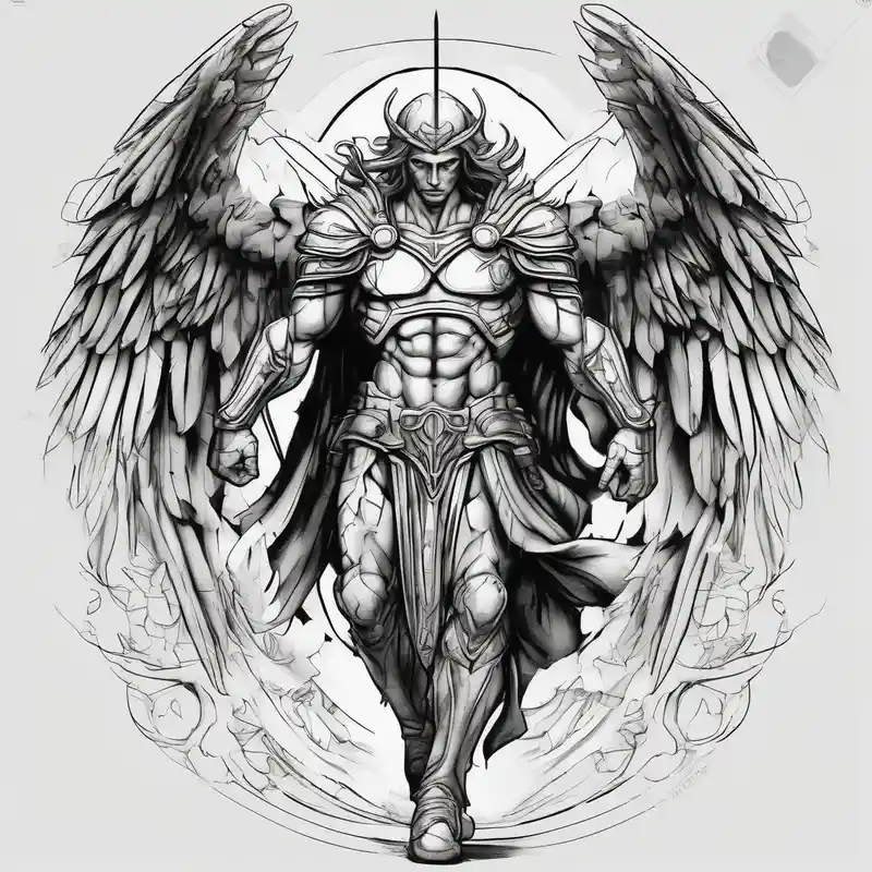 Powerful archangel, warrior, holy angel army