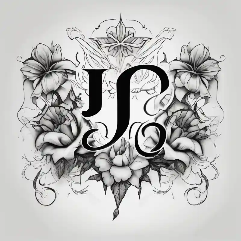 flowers with the initials j e m m