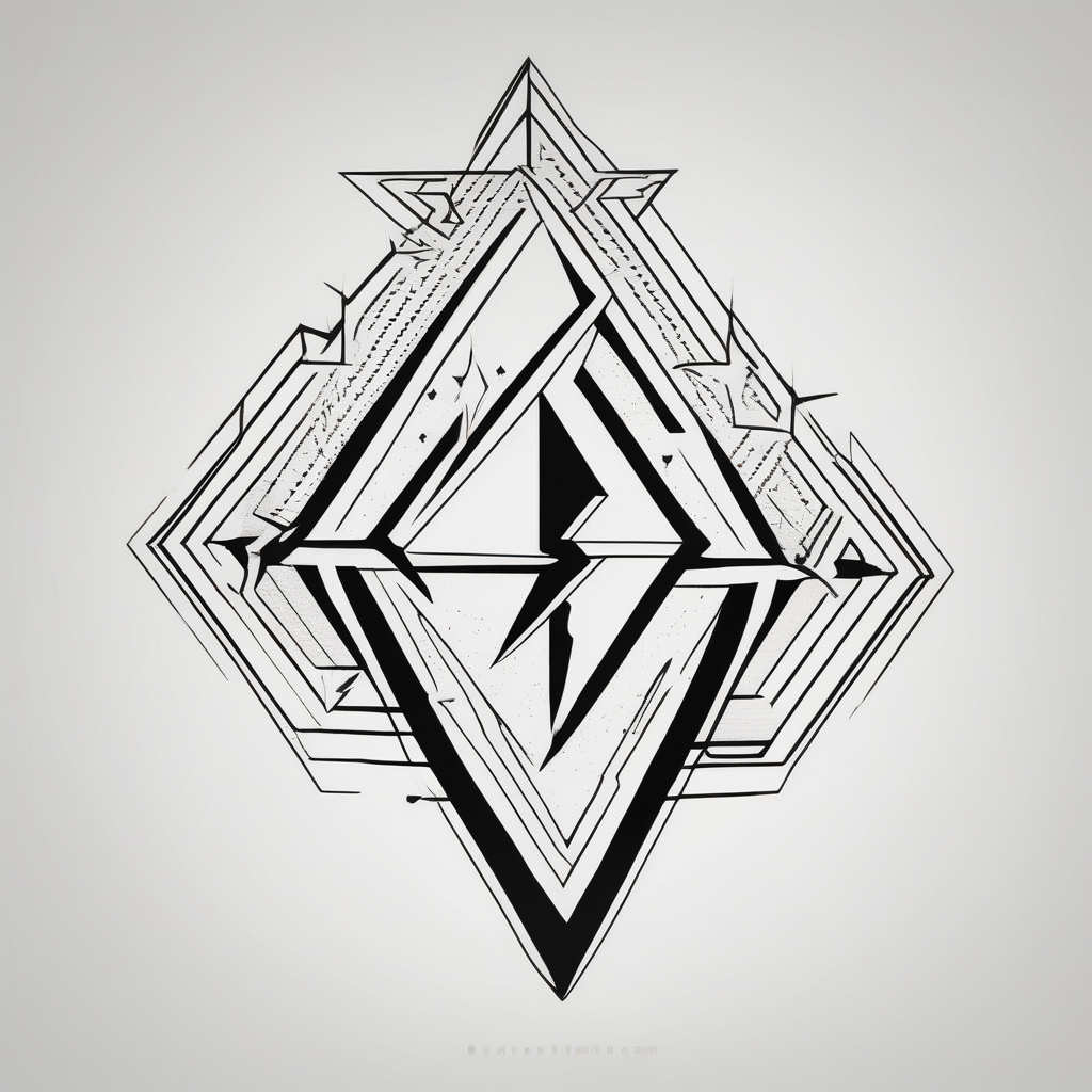 Bold Lightning Bolt arial-bold, diseño de tatuaje Geométrico generado con IA