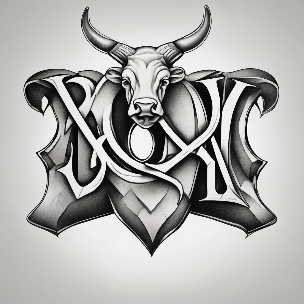 the word ox in bold letters arial-bold, diseño de tatuaje Realista generado con IA
