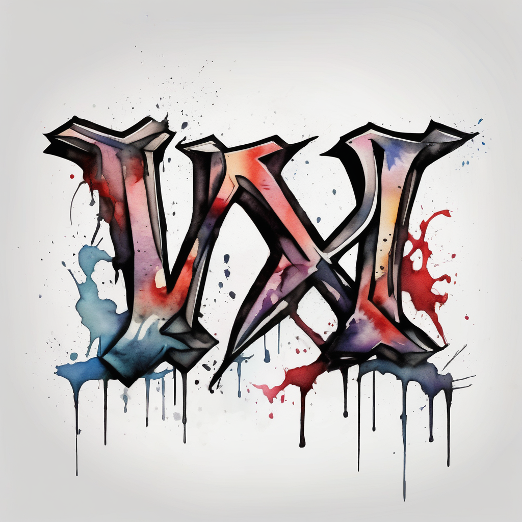 the word ox in bold letters arial-bold, diseño de tatuaje Acuarela generado con IA