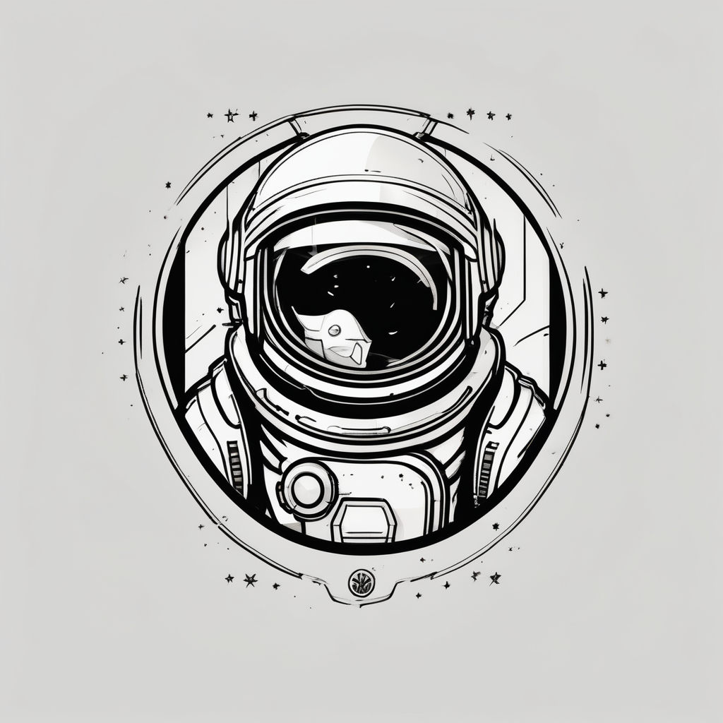 astronaut, minimalist, simple(AIが生成したオールドスクールスタイルのタトゥーデザイン)
