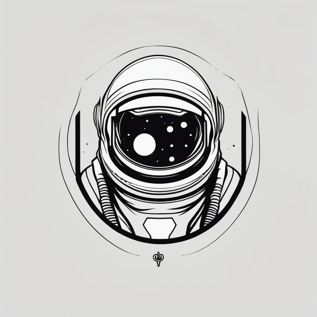 astronaut(AIが生成したミニマルスタイルのタトゥーデザイン)