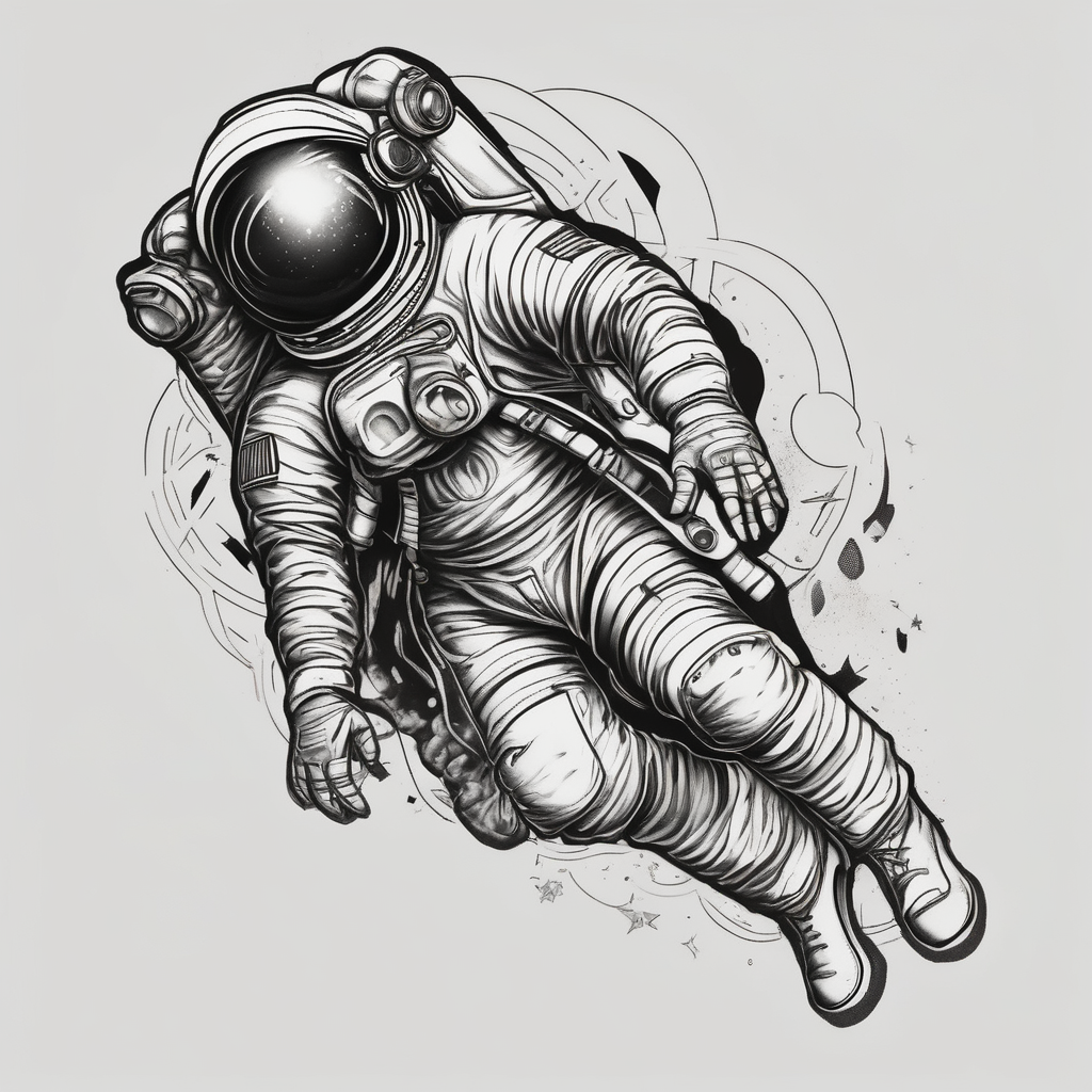 Astronaut sucking dick(AIが生成したオールドスクールスタイルのタトゥーデザイン)