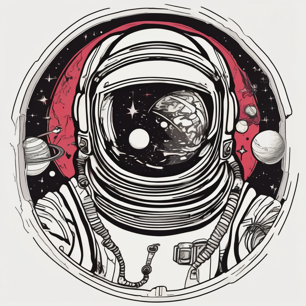 Astronaut in space(AIが生成したオールドスクールスタイルのタトゥーデザイン)