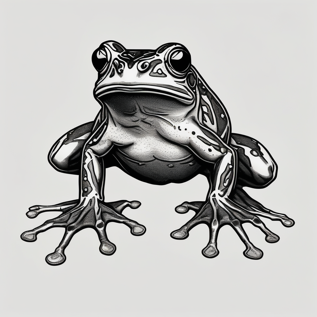 frog attack attack-on-titan, diseño de tatuaje Blackwork generado con IA