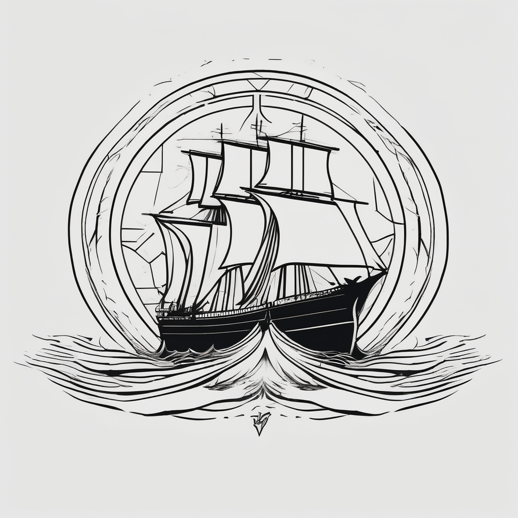 Jesus saving the titanic attack-on-titan, diseño de tatuaje Minimalista generado con IA
