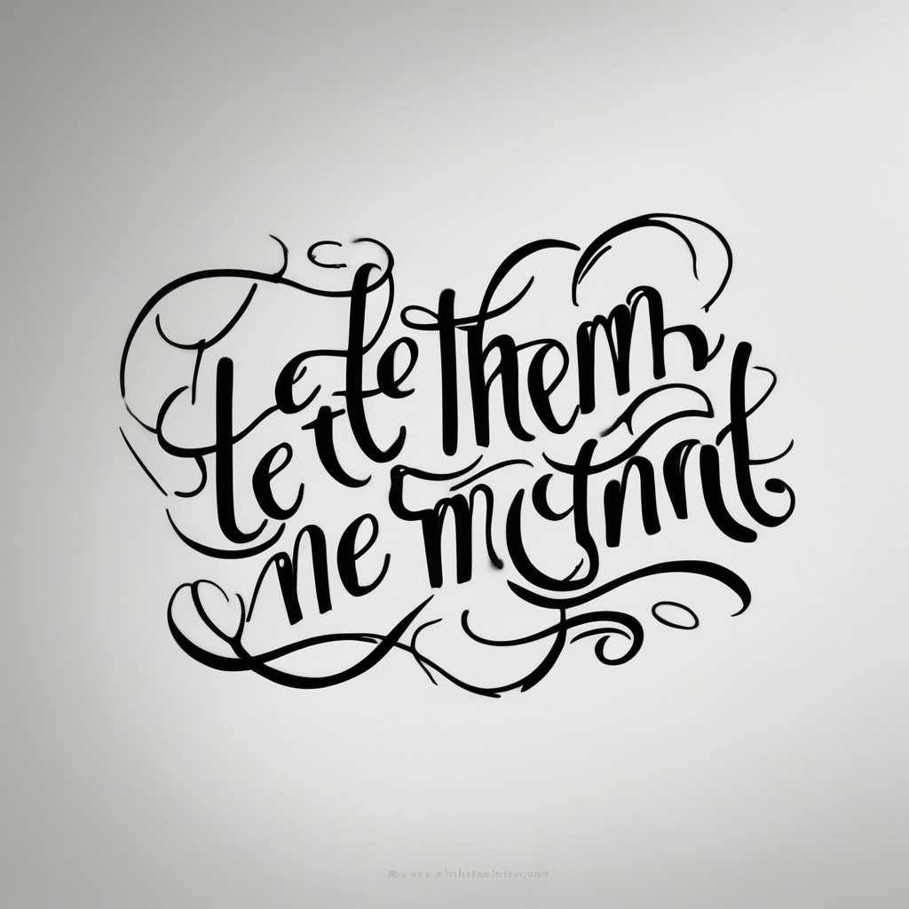 Small Fine line dainty cursive tattoo with the saying “let them and let me” on back back-neck, diseño de tatuaje Old school generado con IA