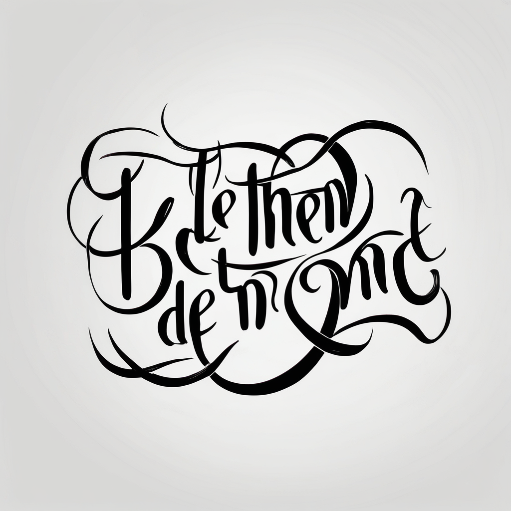 Small Fine line dainty cursive tattoo with the saying “let them & let me” on back back-neck, diseño de tatuaje Japonés generado con IA