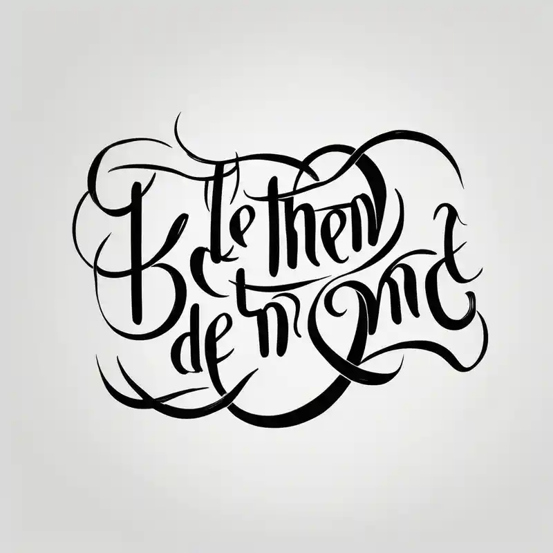 Small Fine line dainty cursive tattoo with the saying “let them & let me” on back – Japonés, Colores vivos