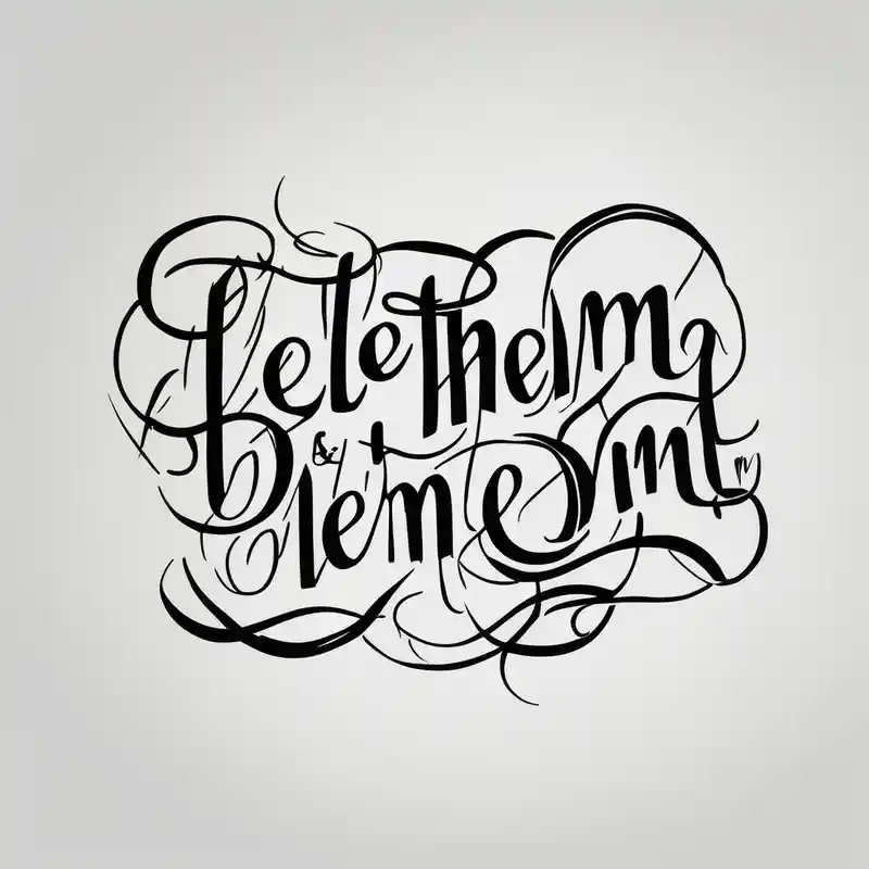 Small Fine line dainty cursive tattoo with the saying “let them & let me” on back