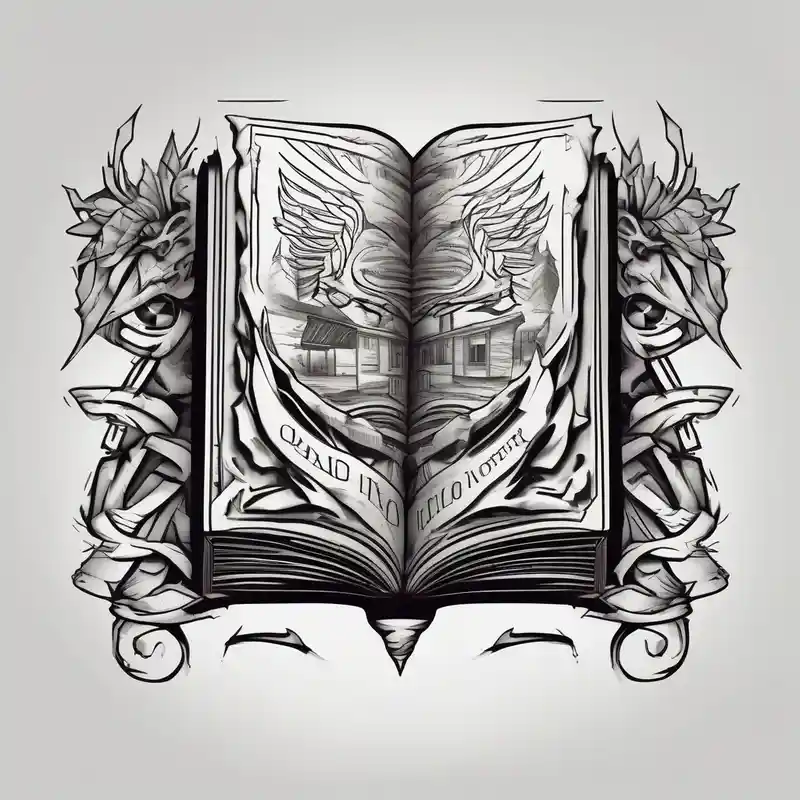 Open hard back book