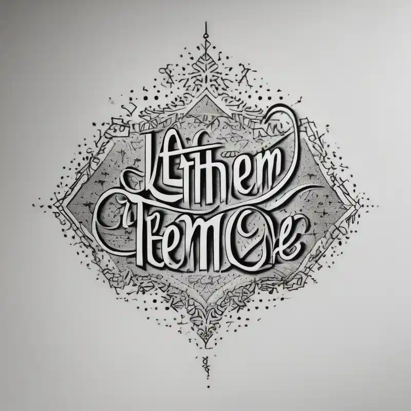 Small Fine line dainty cursive tattoo with the saying “let them and let me” on back