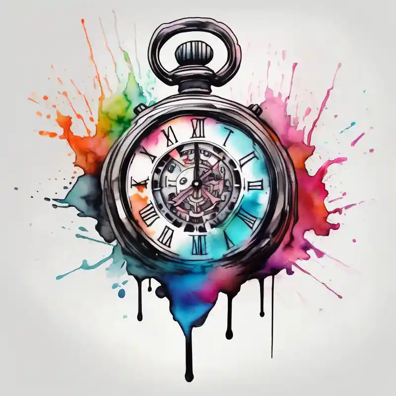 stop watch tattoo back of the palm pointing to 4:20 am