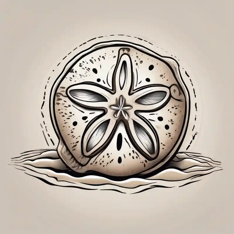 sand dollar watercolor light gray draw sand around it like it's washed up on the beach. the tattoo will go on the underside – Cartoon, Couleurs vives