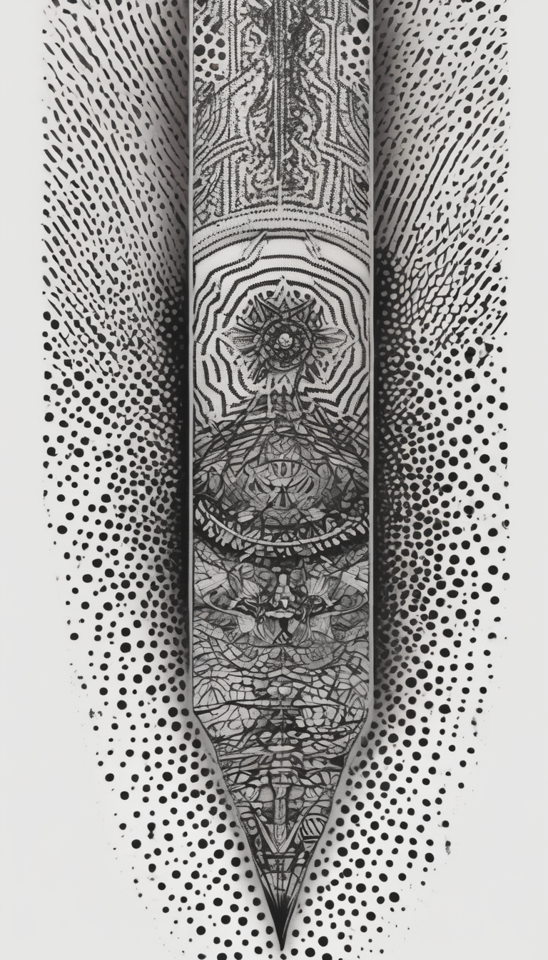 Arm sleeve for men beautiful-sleeve(AIが生成したドットワークスタイルのタトゥーデザイン)