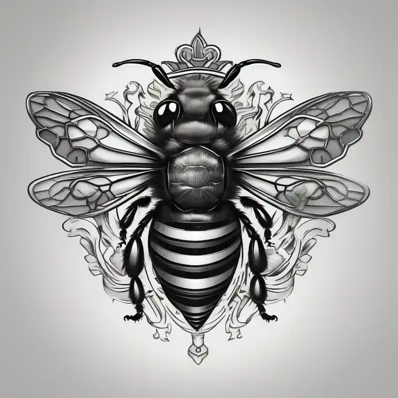 a bee inside of a emblem, like a family blazon think like Louis XIV a bit classy