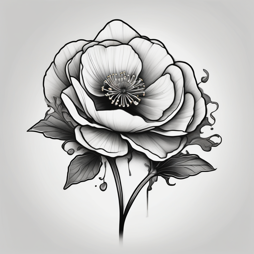 A buttercup for my brother who past away and was my best friend. It was our childhood flower. Thin lines and a small tattoo. His name is Casey. Add a stem and make it less. best-ink, diseño de tatuaje Blanco y negro generado con IA
