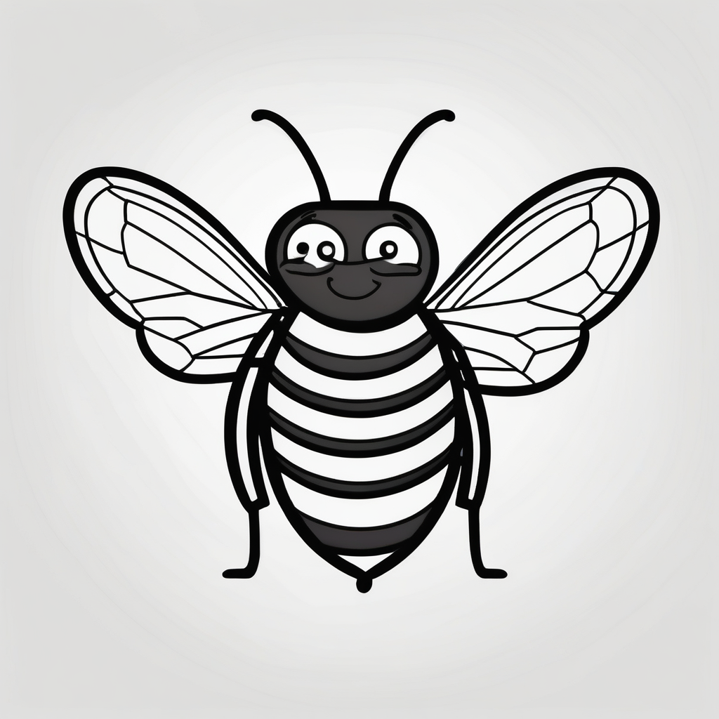 A bee symbolizing facing fears and best friendship with the letter b next to it best-ink(AIが生成したカートゥーンスタイルのタトゥーデザイン)
