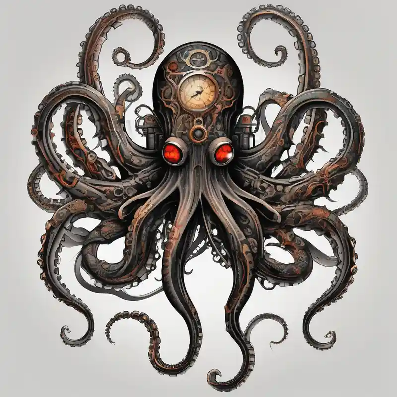 blackwork style Biomech Tattoo Ideas in 2025 about Octopus. Steampunk. Biomech. Sinster. Full arm sleeve....shoulder to wrist and Octopus. Steampunk. Biomech. Sinster. Full arm sleeve....shoulder to wrist