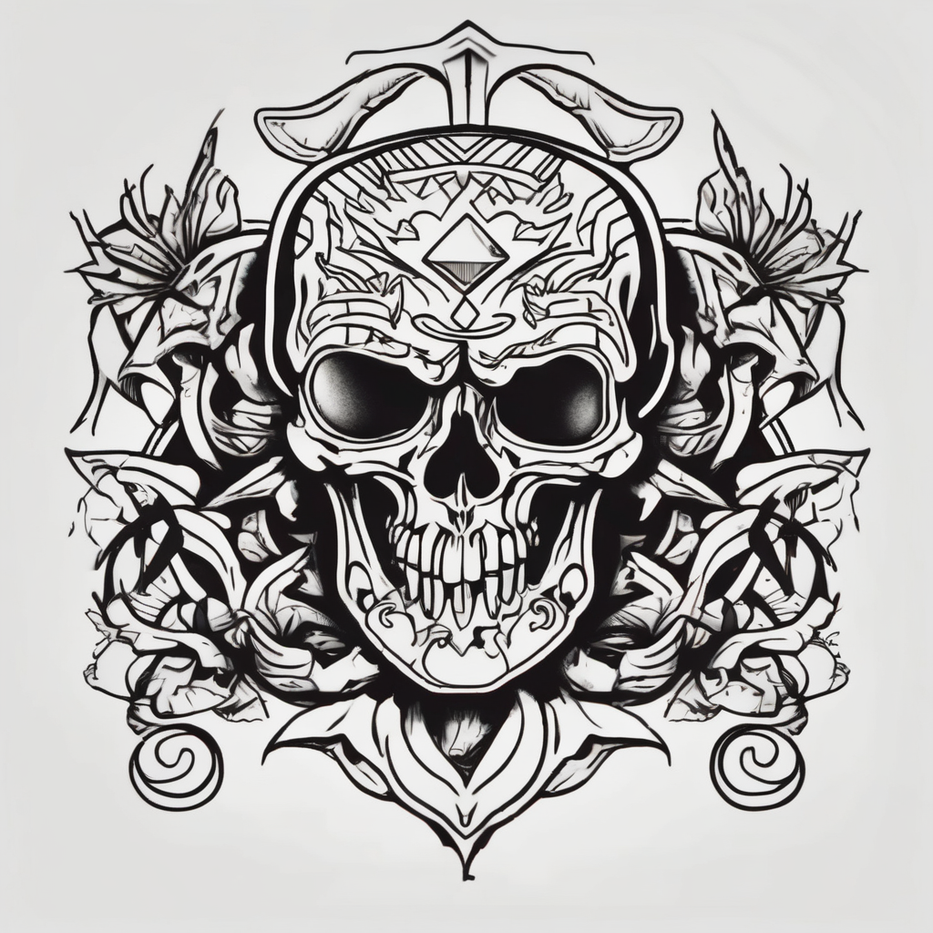 arm tattoo black work black-lotus, diseño de tatuaje Old school generado con IA