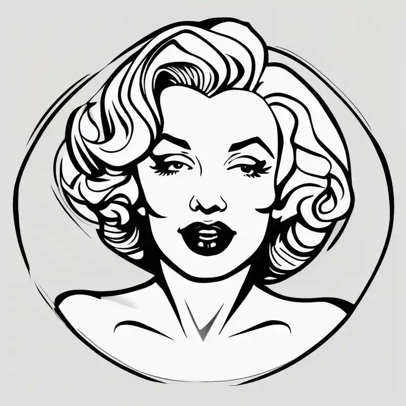cartoon style Blackwork Tattoo Designs in 2025 & free generation about blackwork marylin monroe face (not too big and )