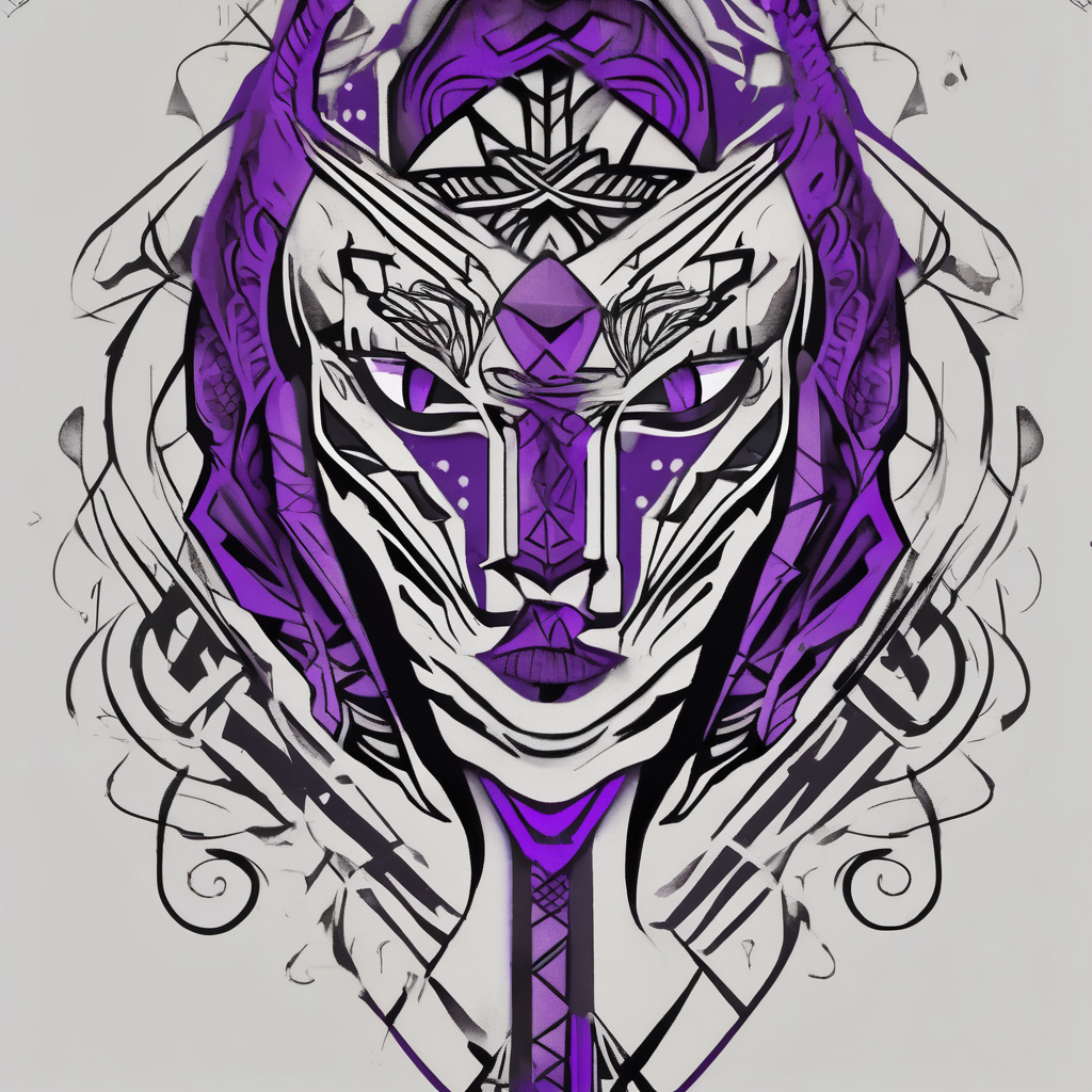 lines around wrist, abstract, black and purple, covered from wrist to forearm, fully covered, no borders, blackwork, no people, AI-generated Blackwork tattoo design
