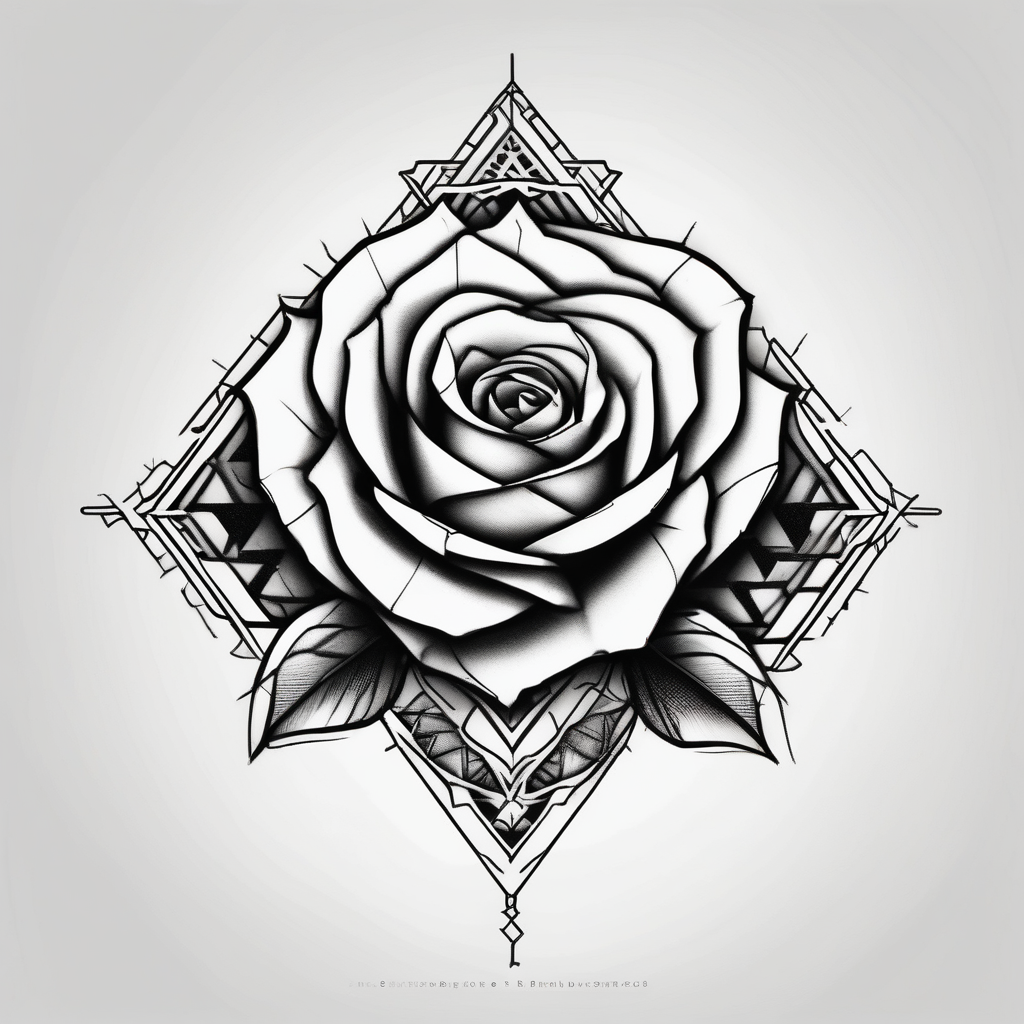 small rose under boob, diseño de tatuaje Geométrico generado con IA