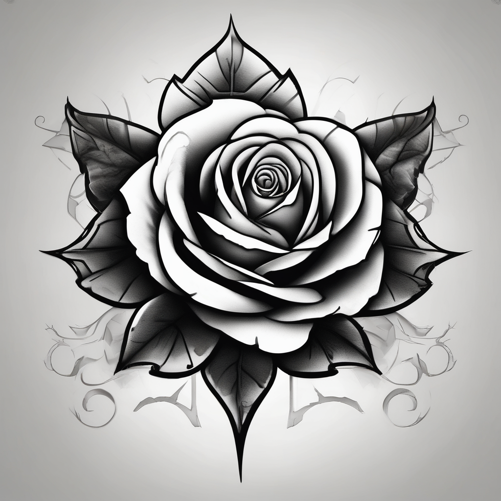 small rose under boob, diseño de tatuaje Blanco y negro generado con IA