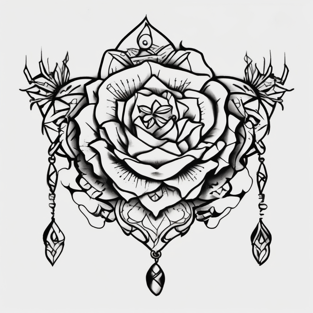 feminine ankle bracelet taytoo, AI-generated Old School tattoo design