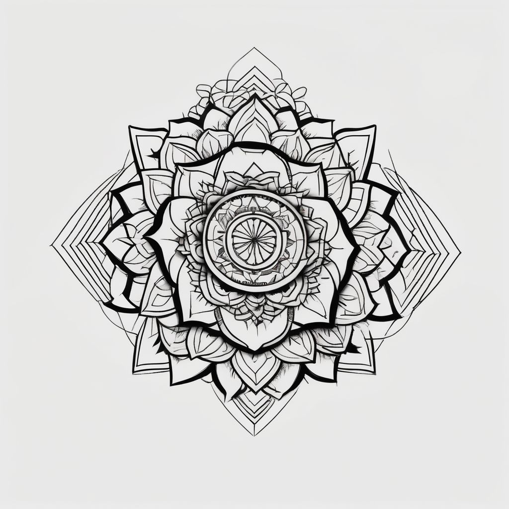 Tatuagem bracelete mandala e flor, AI-generated Minimalist tattoo design