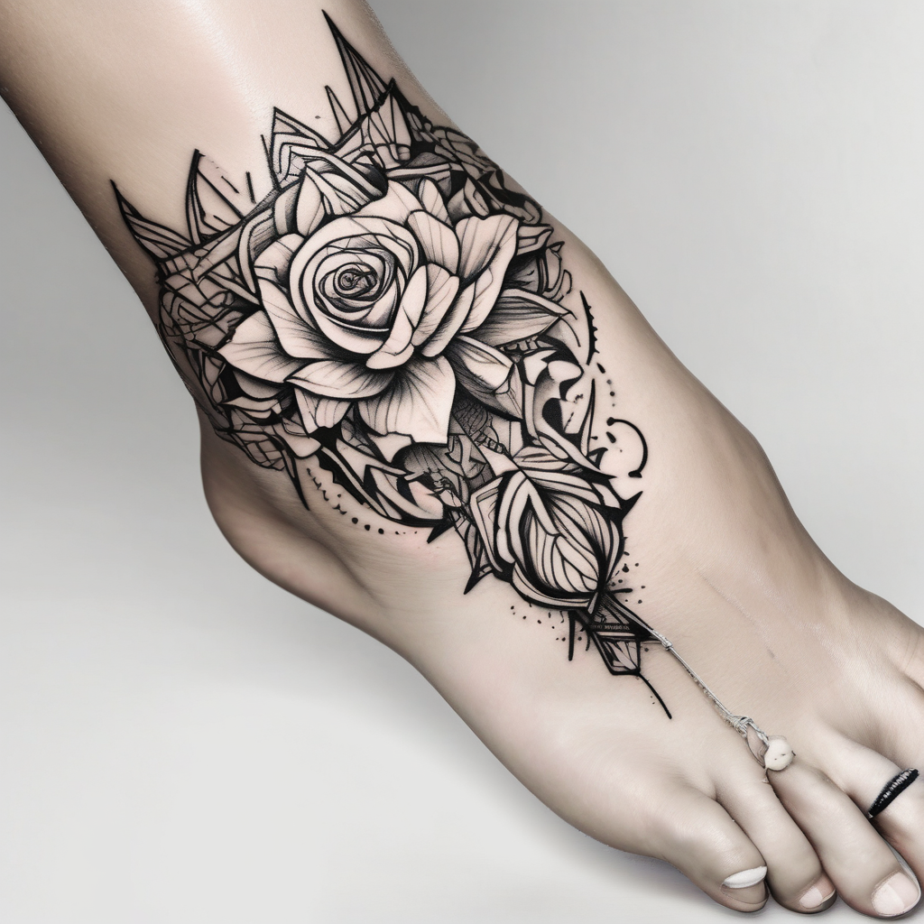 feminine ankle bracelet tattoo, AI-generated Sketch tattoo design