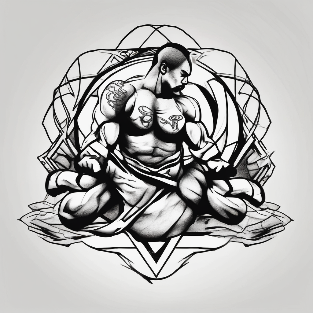 Brazilian Jiu Jitsu coffee brazilian-ufc-featherweights, AI-generated Realistic tattoo design