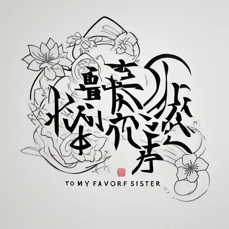 japanese style Ideas para Tatuajes de Hermanas con Árboles en 2025 & Generar gratis about small and delicate tattoo in memory of my sister. Include the handwritten message: "to my favorite sister" with a single puzzle piece brother-sister