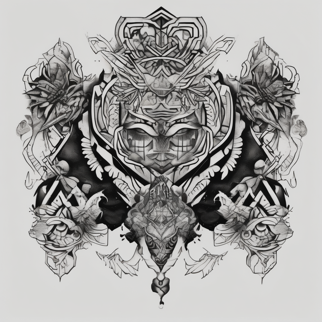 Matching tattoos for brothers brother-sister, diseño de tatuaje Blackwork generado con IA
