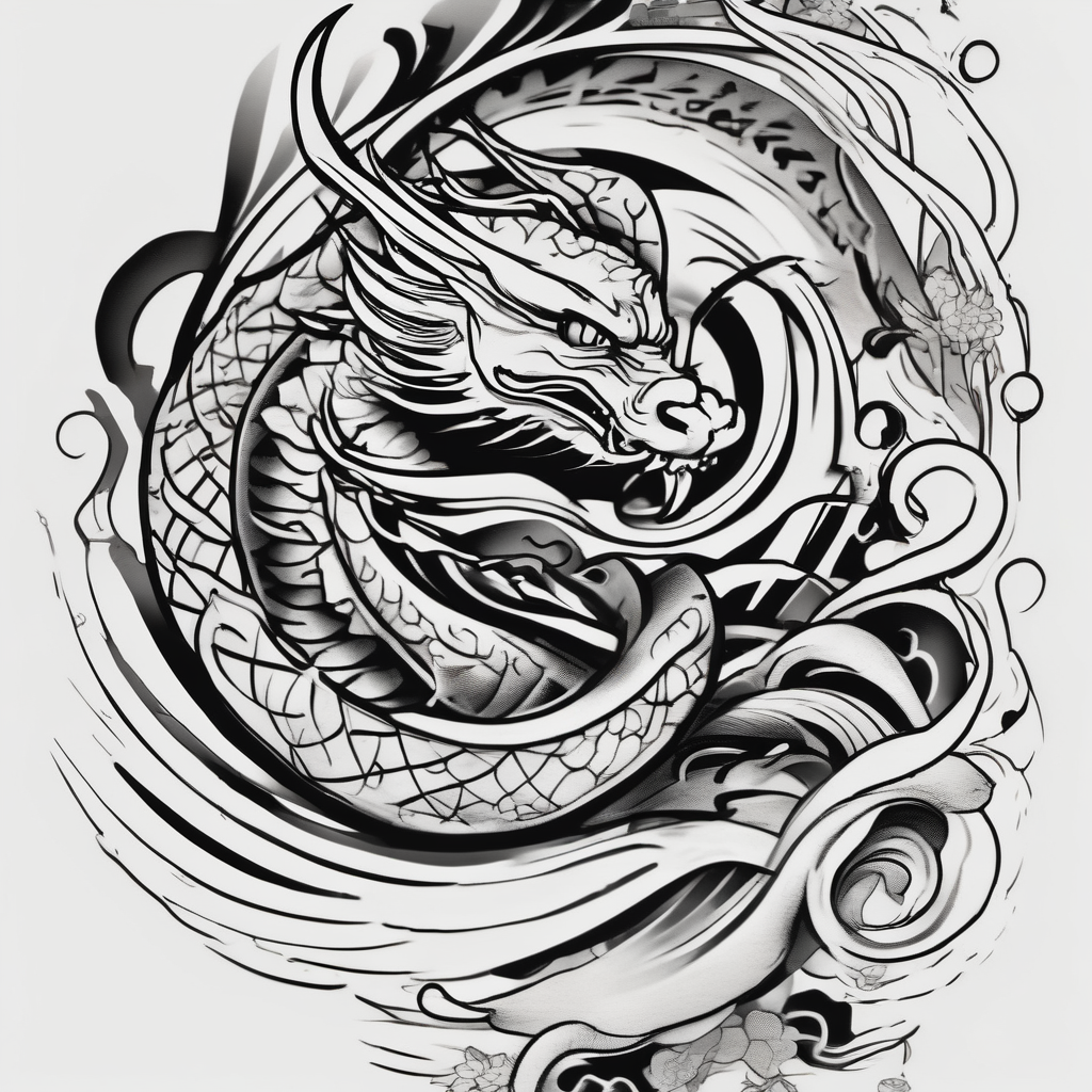 BROTHER brother-sister, AI-generated Japanese tattoo design