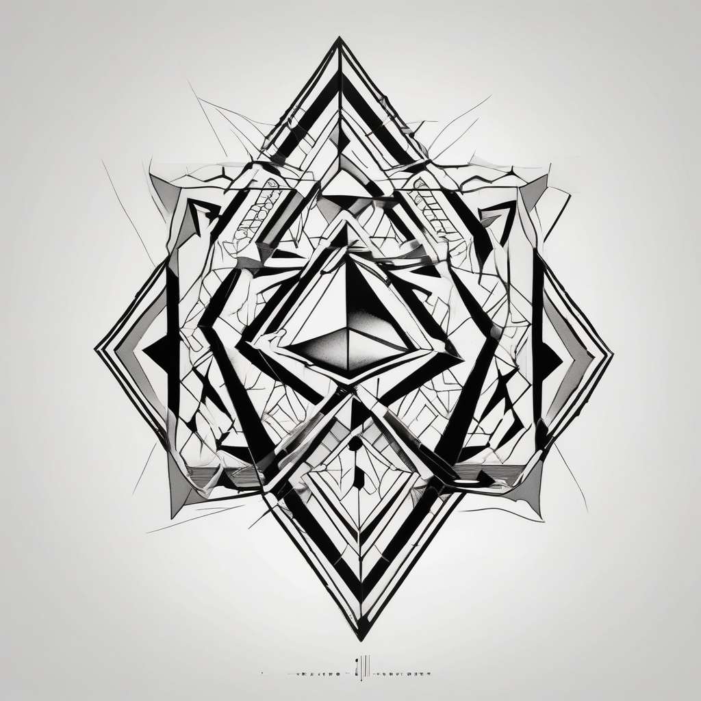 Owned by bull/master bull-skull, diseño de tatuaje Geométrico generado con IA