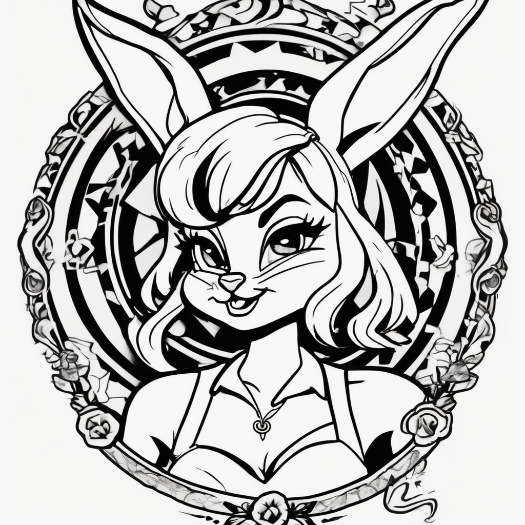 Lola Bunny, design de tatouage Old school généré par IA