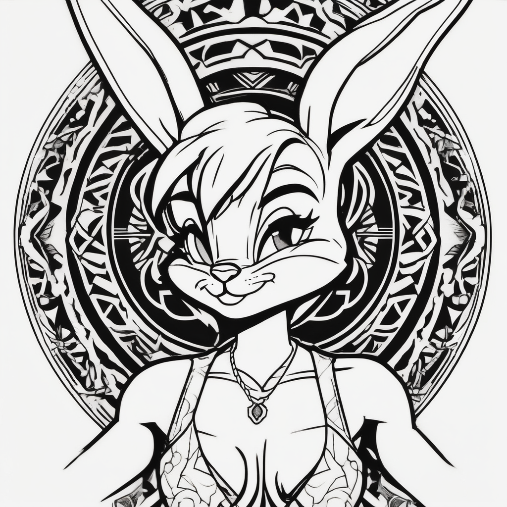 lola bunny, design de tatouage Blackwork généré par IA
