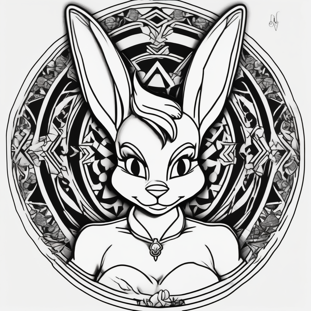 Lola Bunny, design de tatouage Blackwork généré par IA