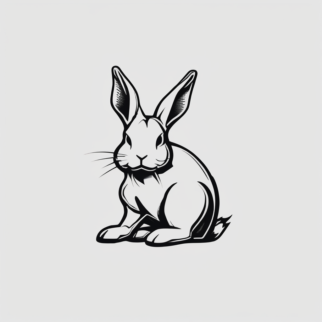 one legged toy bunny, design de tatouage Minimaliste généré par IA