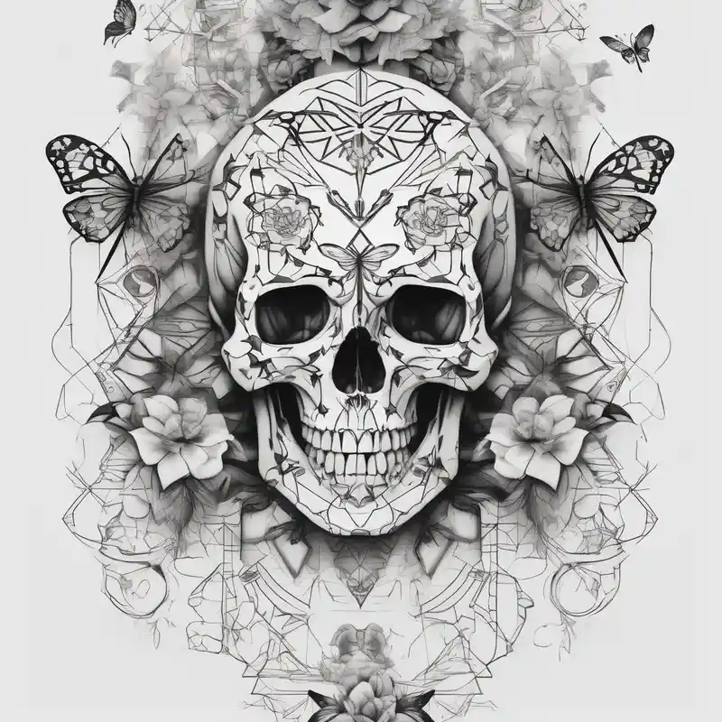 geometric style Sexy Women and Tattoos Tattoo Ideas in 2025 about Sexy Skelton sleeve with butterflies and flowers and Sexy Skelton sleeve with butterflies and flowers