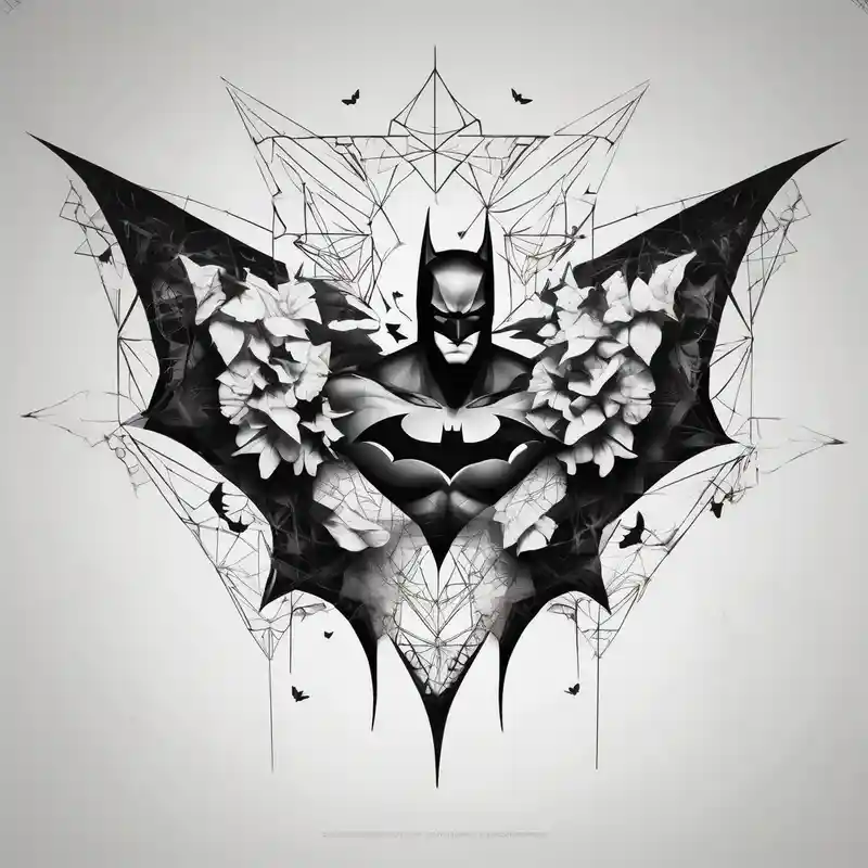 Batman and Joker tattoo with butterflies – Geométrico, Colores vivos